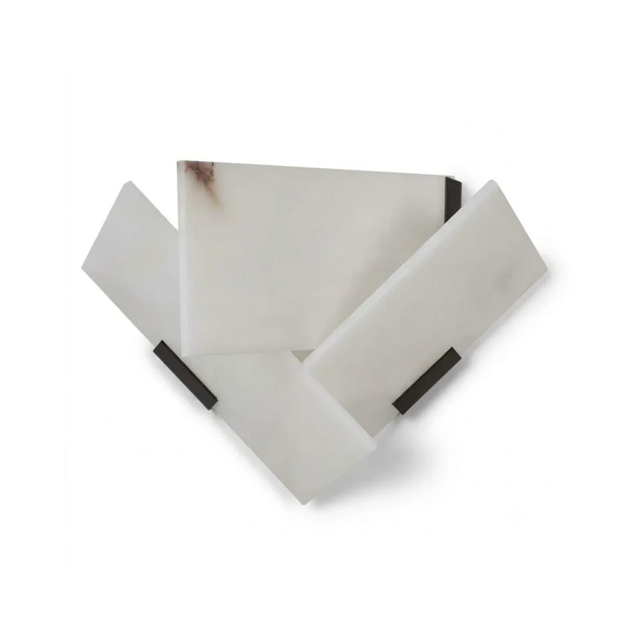 Vein Light in stone for Living Room by AUVIELIGHT, Left ∅ 11.9"x H 8.3" / 30cm x H 21cm / White / Warm Light