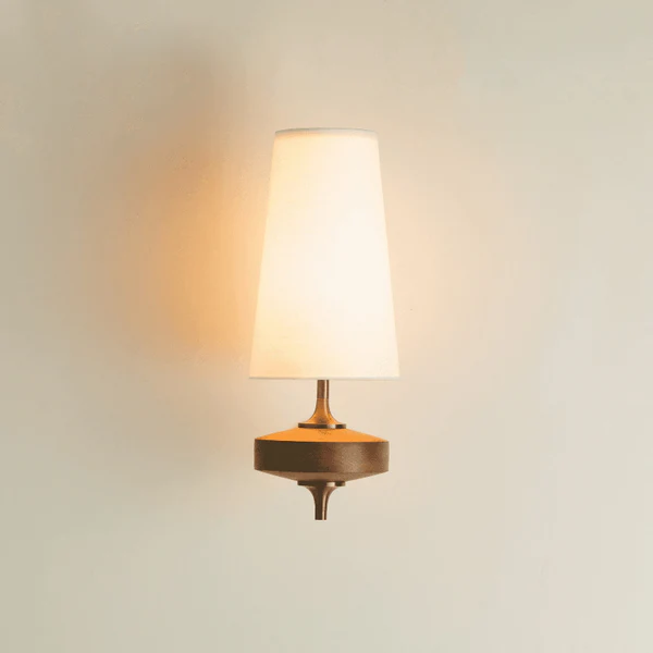 Modera Dual Wall Sconce in walnut for Hallway by AUVIELIGHT, L 15 × W 21 × H 39 cm / L 5.9″ × W 8.3″ × H 15.4″ / Walnut color & White