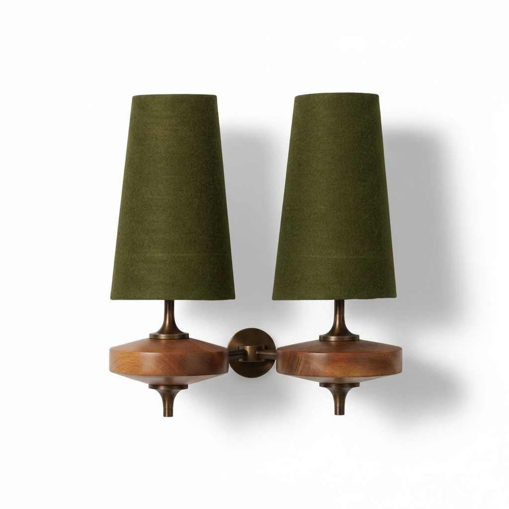 Modera Dual Wall Sconce in walnut for Hallway by AUVIELIGHT