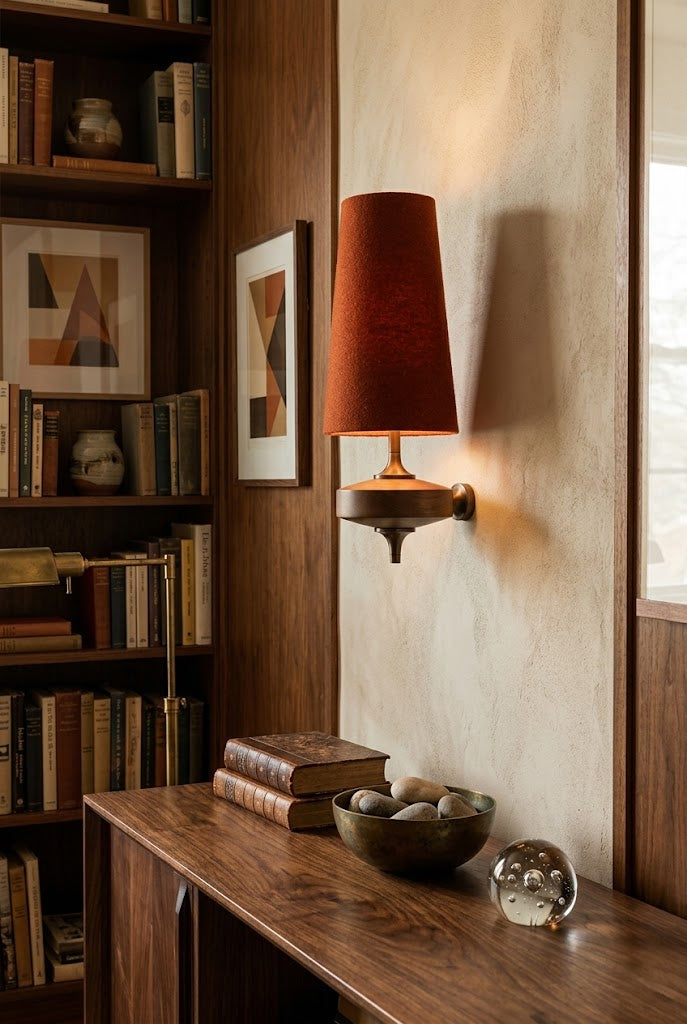 Modera Dual Wall Sconce in walnut for Hallway by AUVIELIGHT