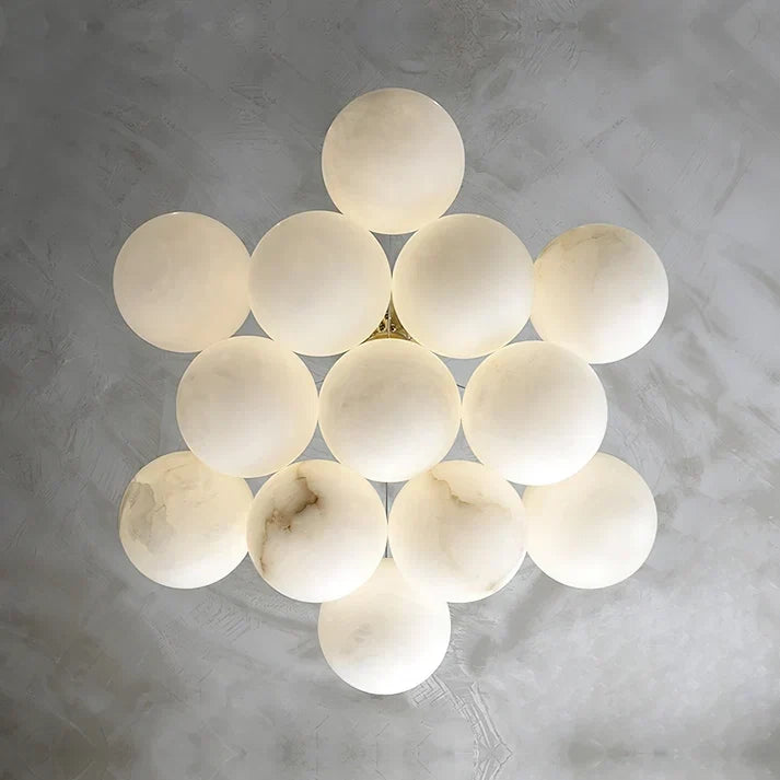 Modern Globe Cluster Chandelier in alabaster for Dining Room by AUVIELIGHT