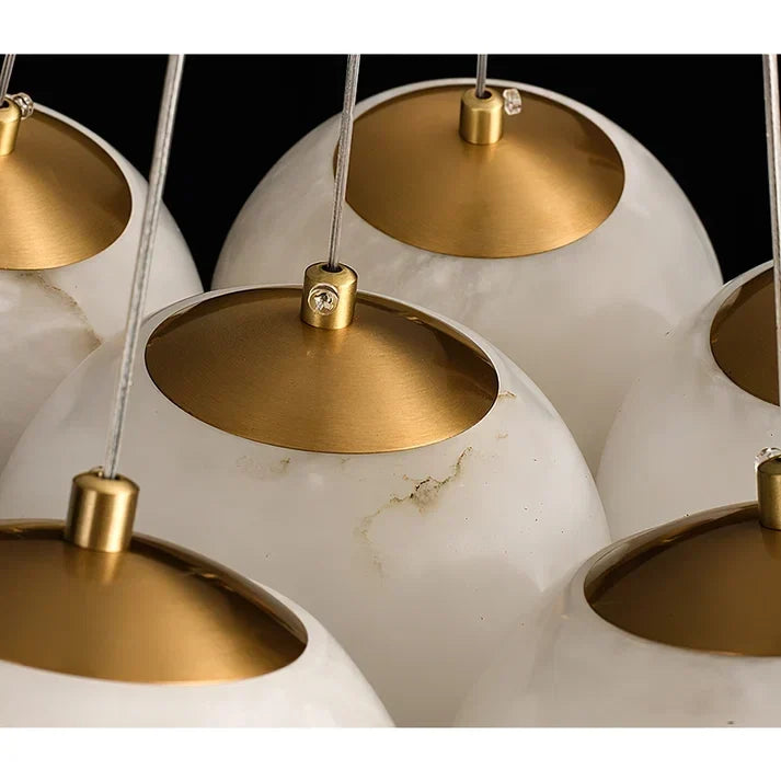 Modern Globe Cluster Chandelier in alabaster for Dining Room by AUVIELIGHT