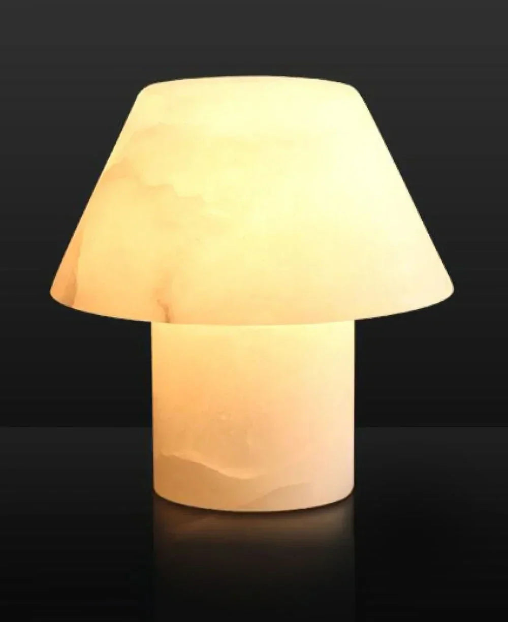 Modern Mushroom Table Lamp in alabaster for Living Room by AUVIELIGHT, Dia 20cm x H 20cm / ∅ 7.9″ x H 7.9″ / White / AU plug and 3 other sizes