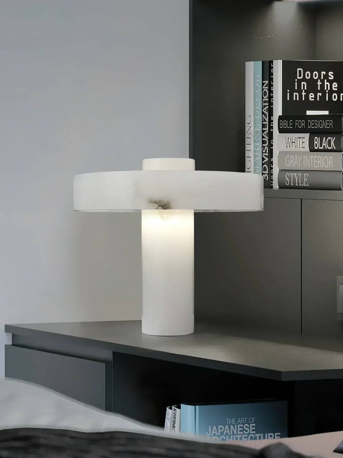 Modern Bar Table Lamp in alabaster for Living Room by AUVIELIGHT