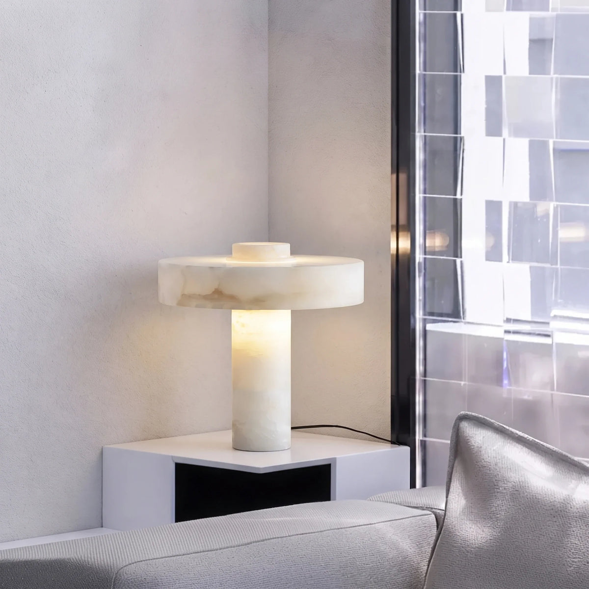 Modern Bar Table Lamp in alabaster for Living Room by AUVIELIGHT