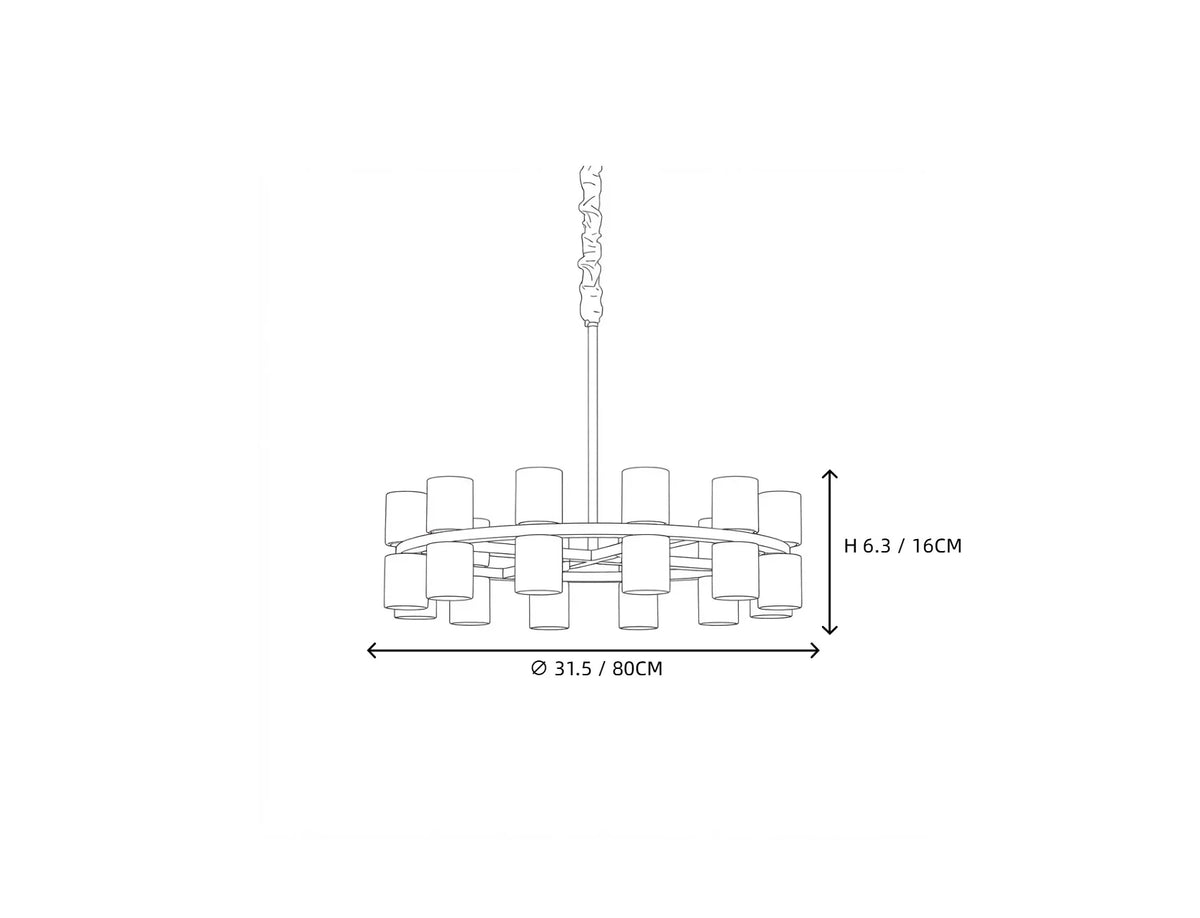 Modern Cylinder Ring Chandelier in alabaster for Dining Room by AUVIELIGHT