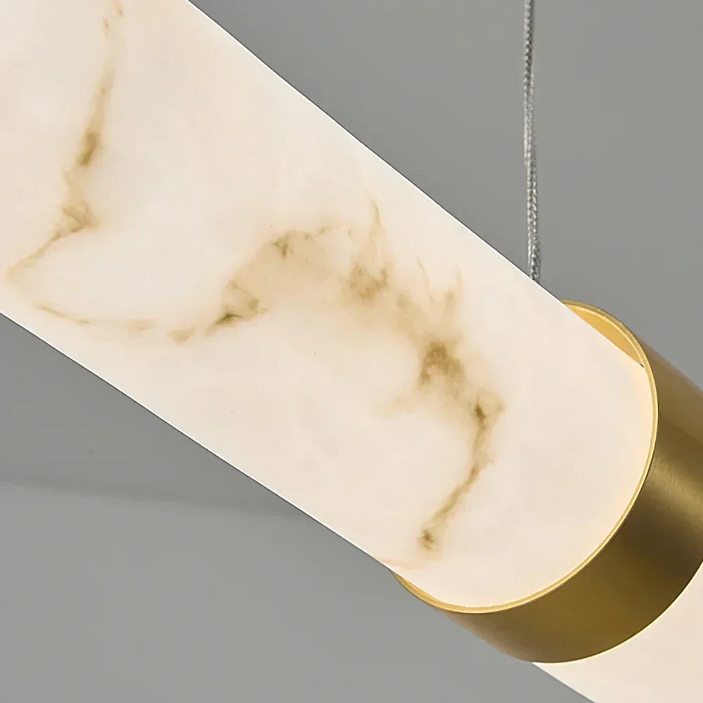 Modern Tube Pendant Light in alabaster for Kitchen Island by AUVIELIGHT