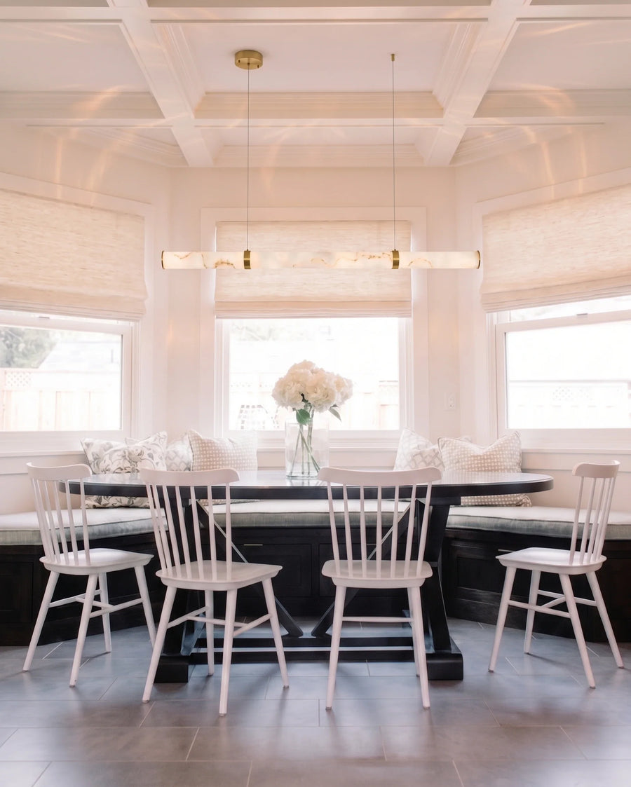 Modern Tube Pendant Light in alabaster for Kitchen Island by AUVIELIGHT