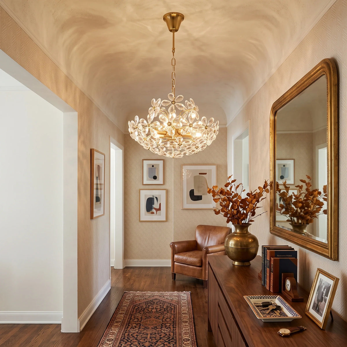 French Flower Basket Chandelier in crystal for Dining Room by AUVIELIGHT