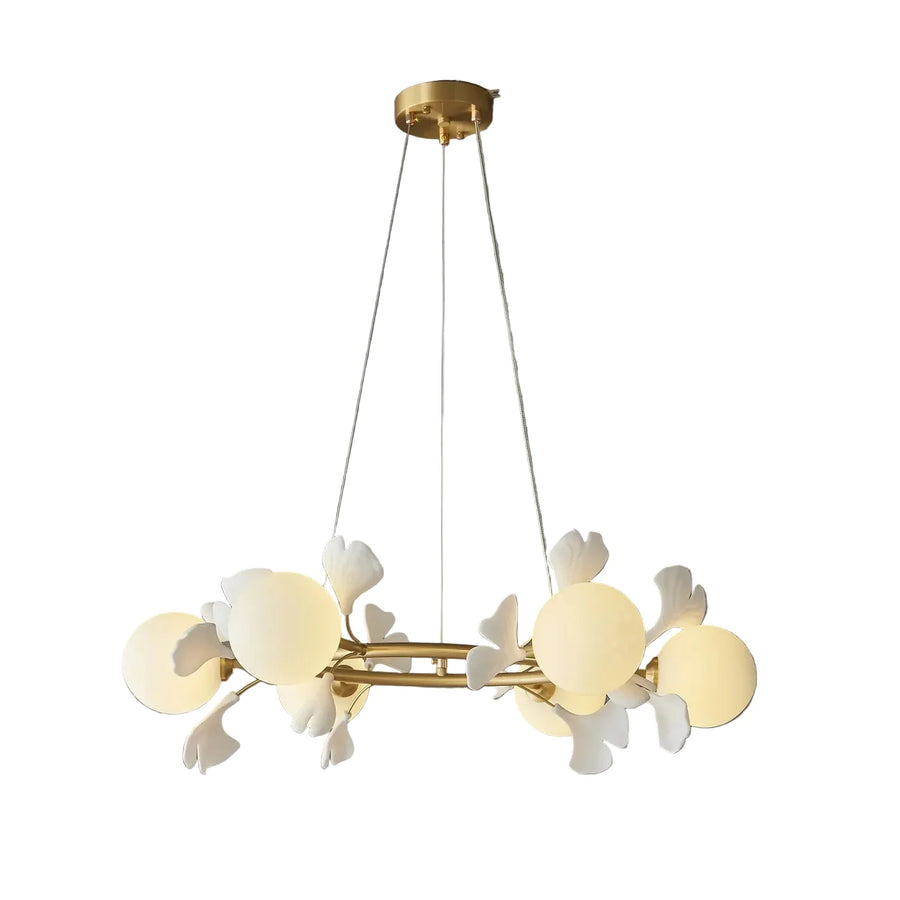 Modern Ginkgo Leaf Chandelier in frosted for Dining Room by AUVIELIGHT