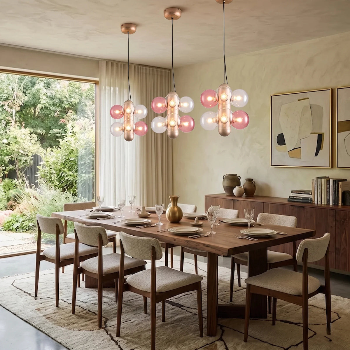 Modern Orb Chandelier in glass for Dining Room by AUVIELIGHT