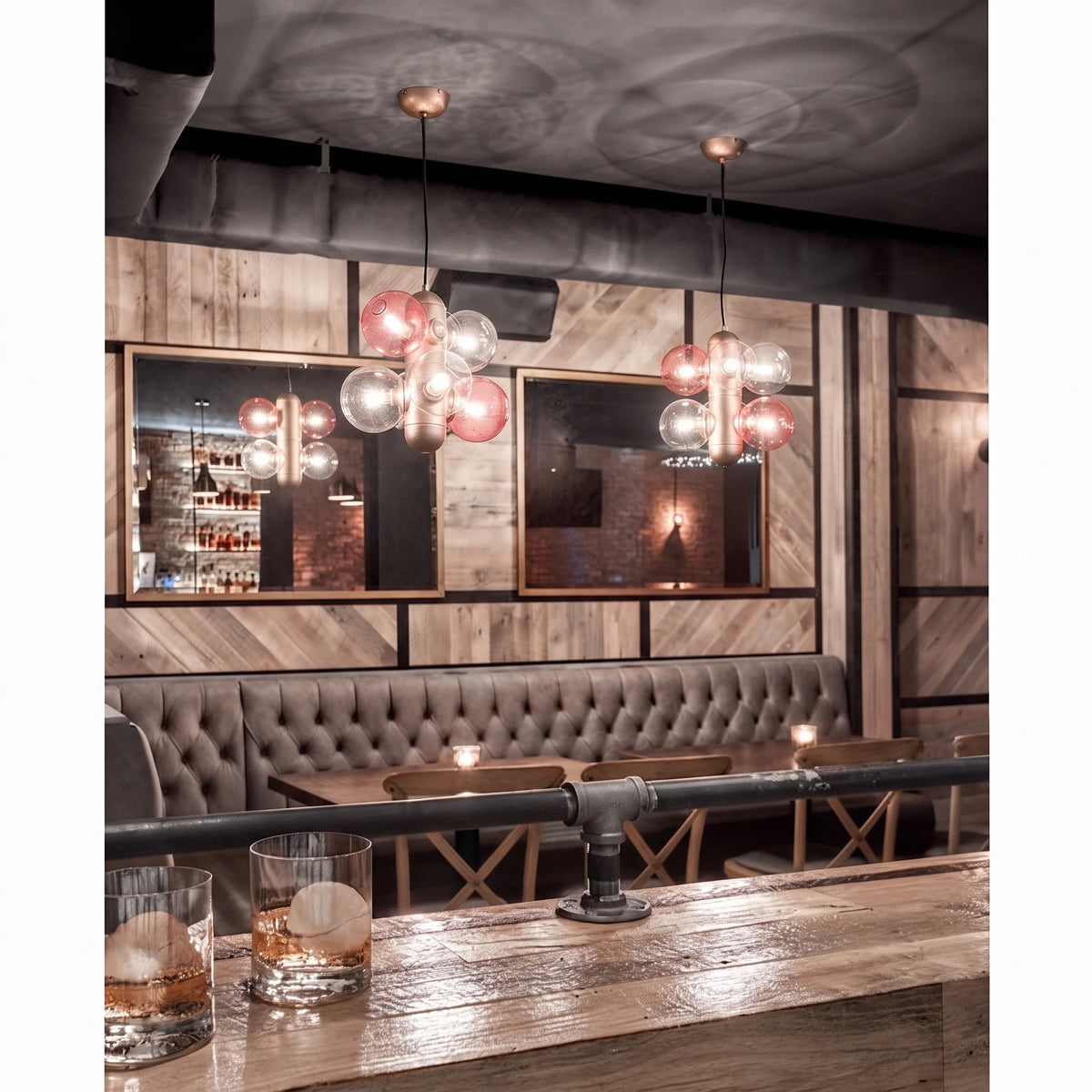 Modern Orb Chandelier in glass for Dining Room by AUVIELIGHT