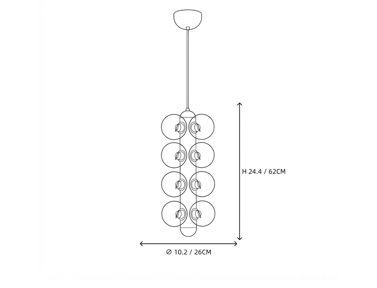 Modern Orb Chandelier in glass for Dining Room by AUVIELIGHT
