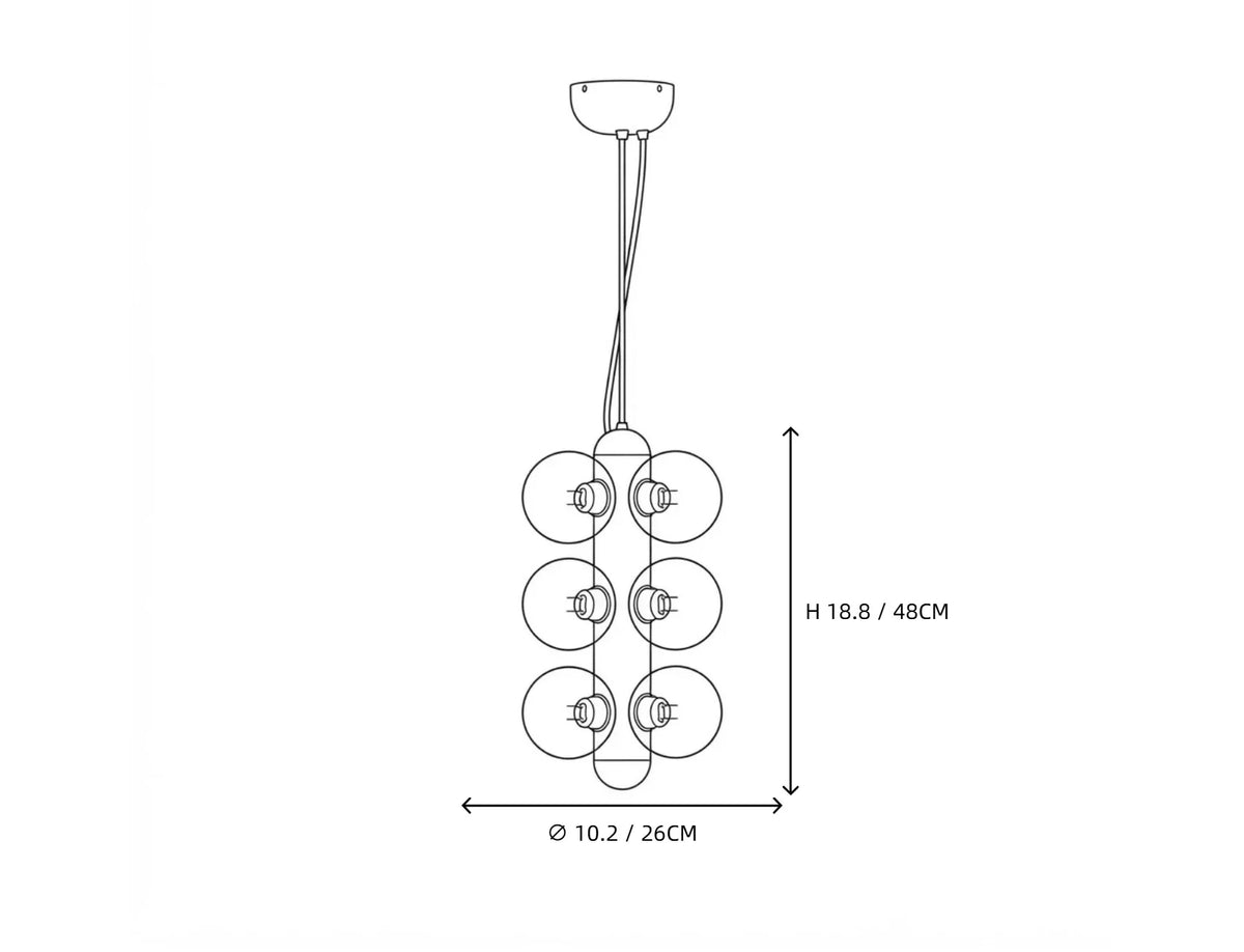 Modern Orb Chandelier in glass for Dining Room by AUVIELIGHT