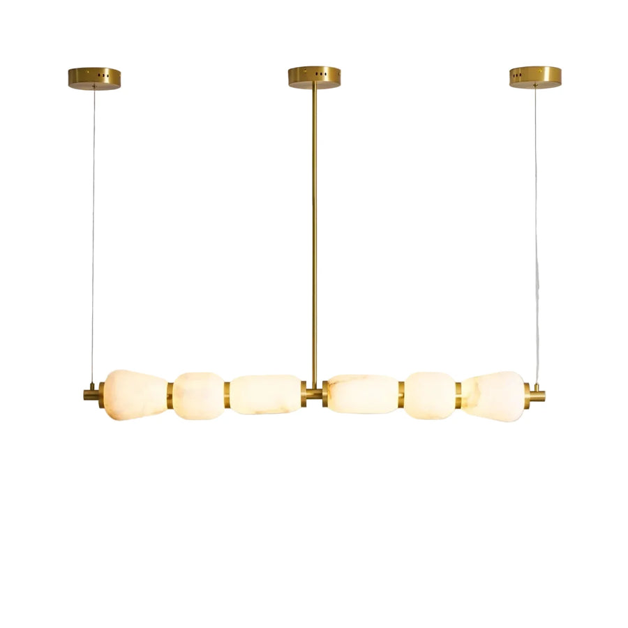 Segmented Bar Pendant Light in alabaster for Kitchen Island by AUVIELIGHT