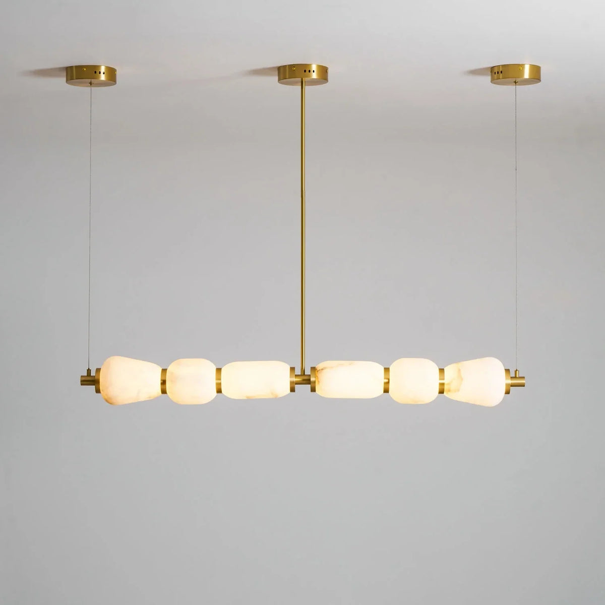 Segmented Bar Pendant Light in alabaster for Kitchen Island by AUVIELIGHT