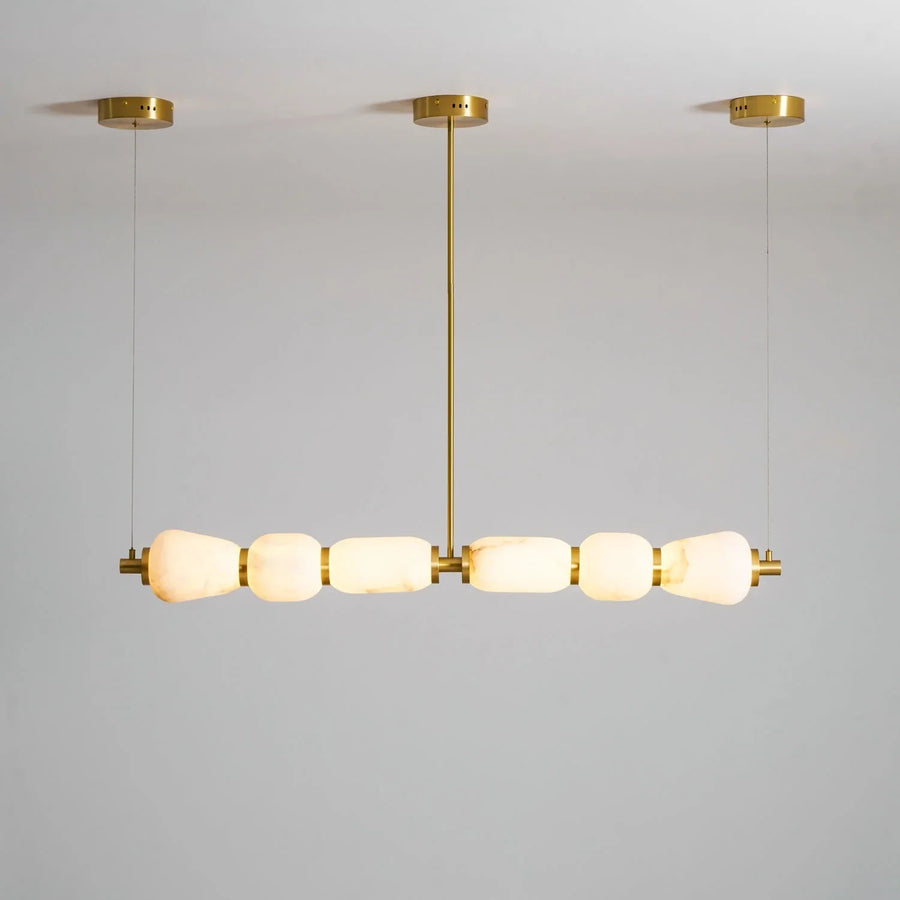 Segmented Bar Pendant Light in alabaster for Kitchen Island by AUVIELIGHT