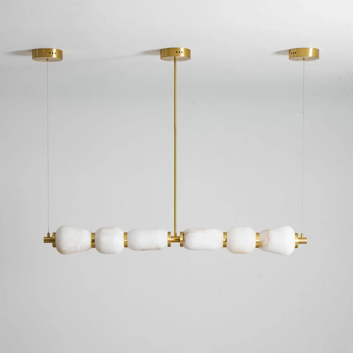 Segmented Bar Pendant Light in alabaster for Kitchen Island by AUVIELIGHT