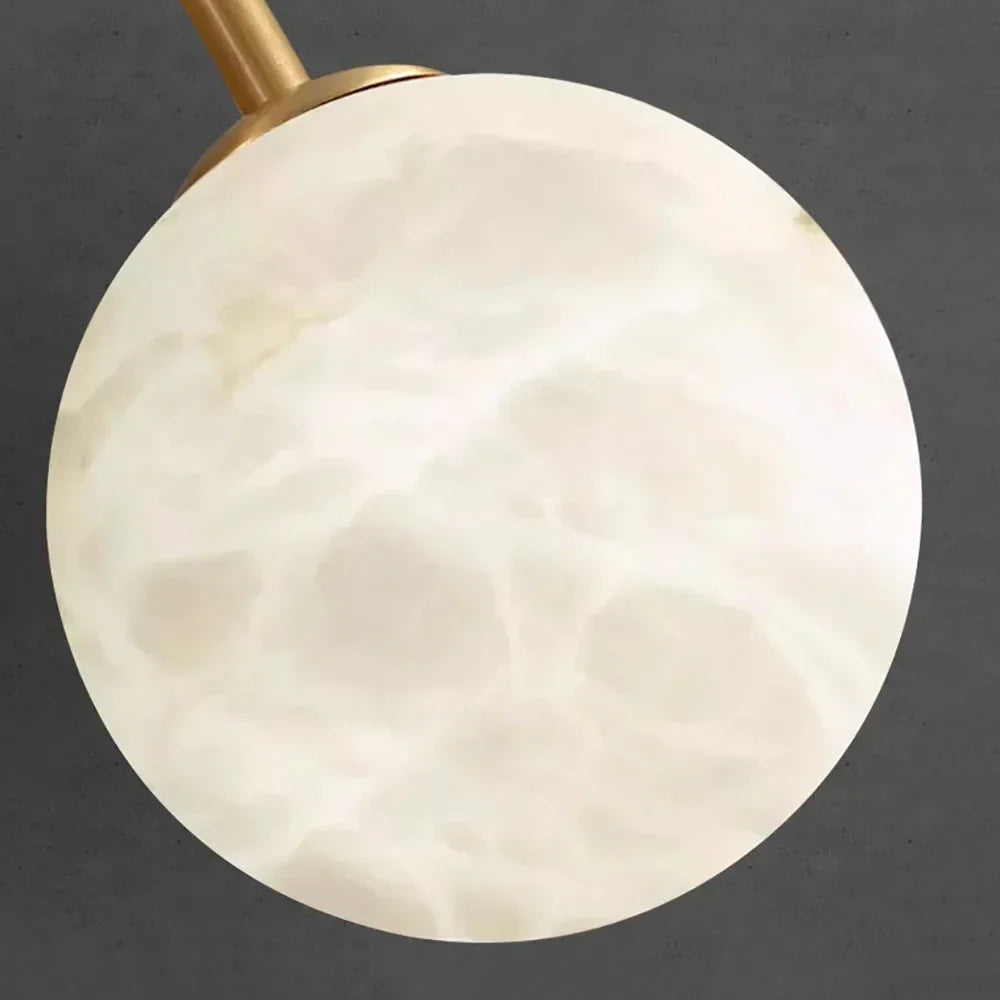Modern Linear Globe Chandelier in alabaster for Dining Room by AUVIELIGHT