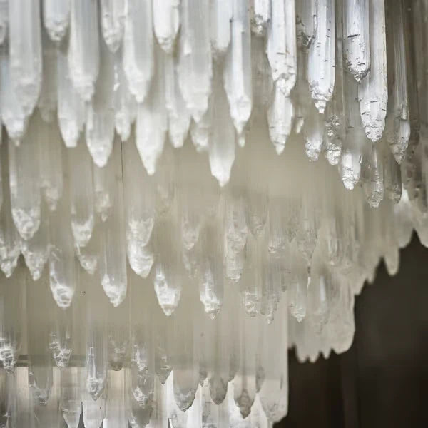 Modern Linear Icicle Chandelier in alabaster for Dining Room by AUVIELIGHT