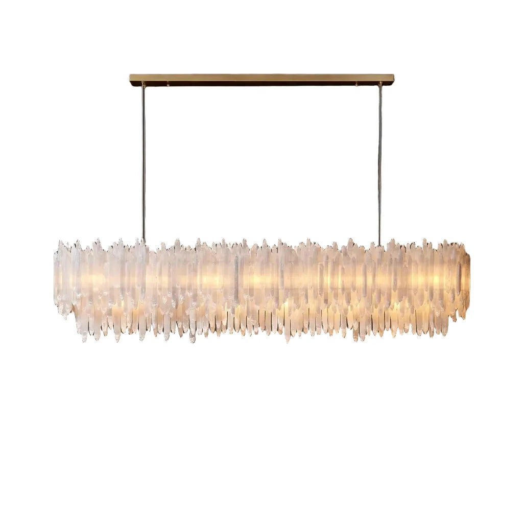 Modern Linear Icicle Chandelier in alabaster for Dining Room by AUVIELIGHT