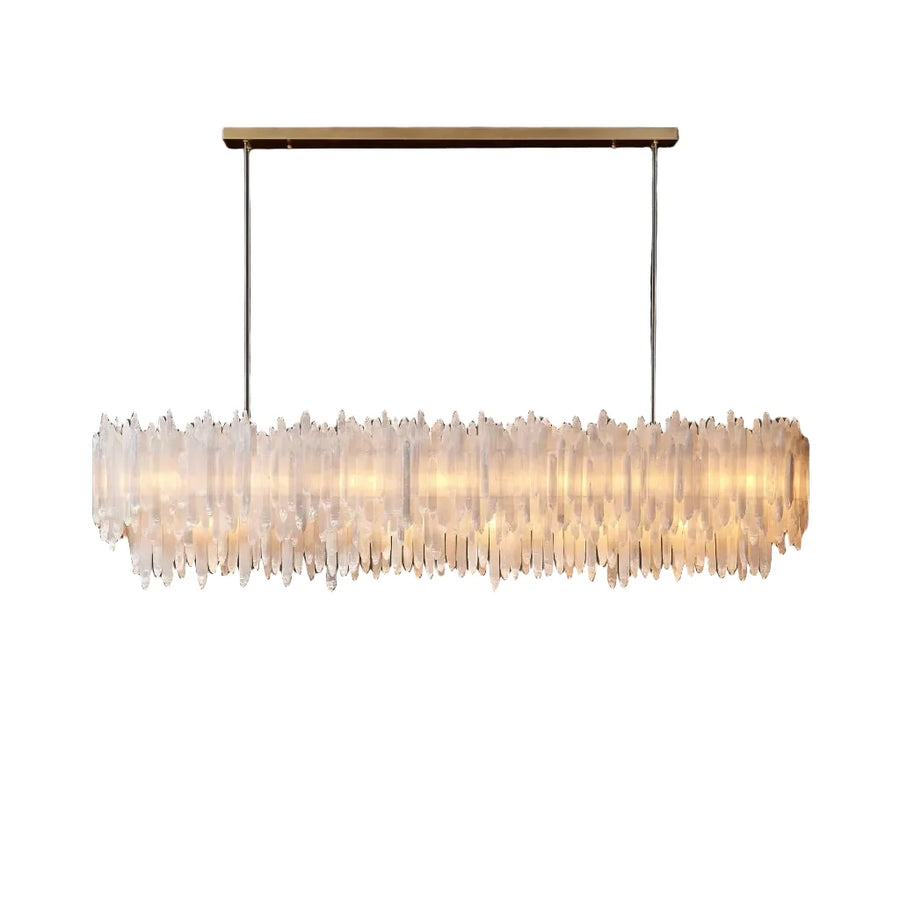 Modern Linear Icicle Chandelier in alabaster for Dining Room by AUVIELIGHT