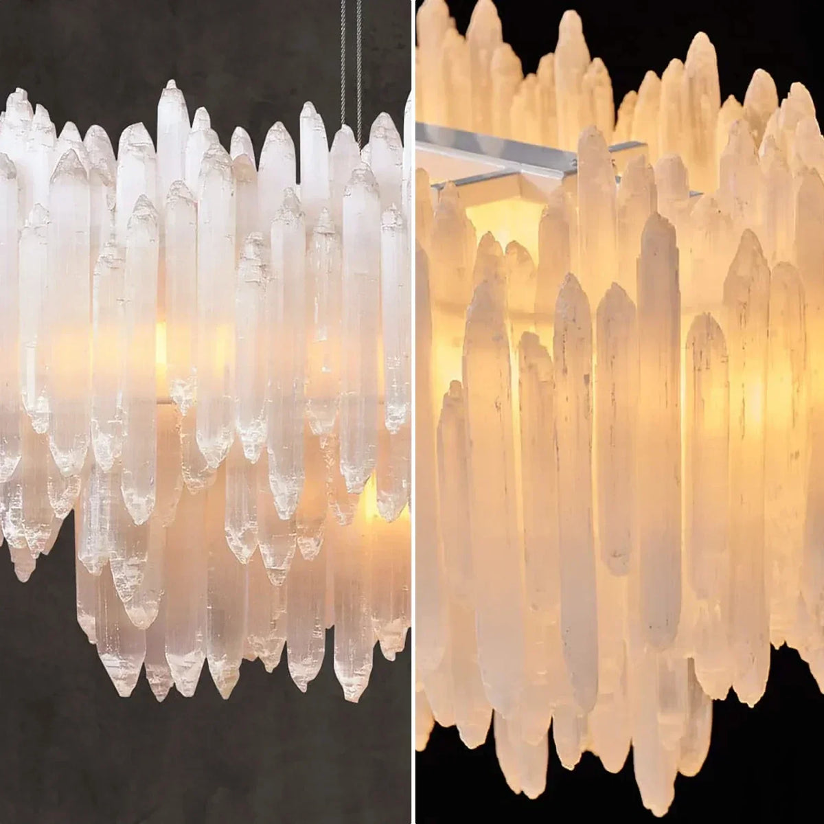Modern Linear Icicle Chandelier in alabaster for Dining Room by AUVIELIGHT