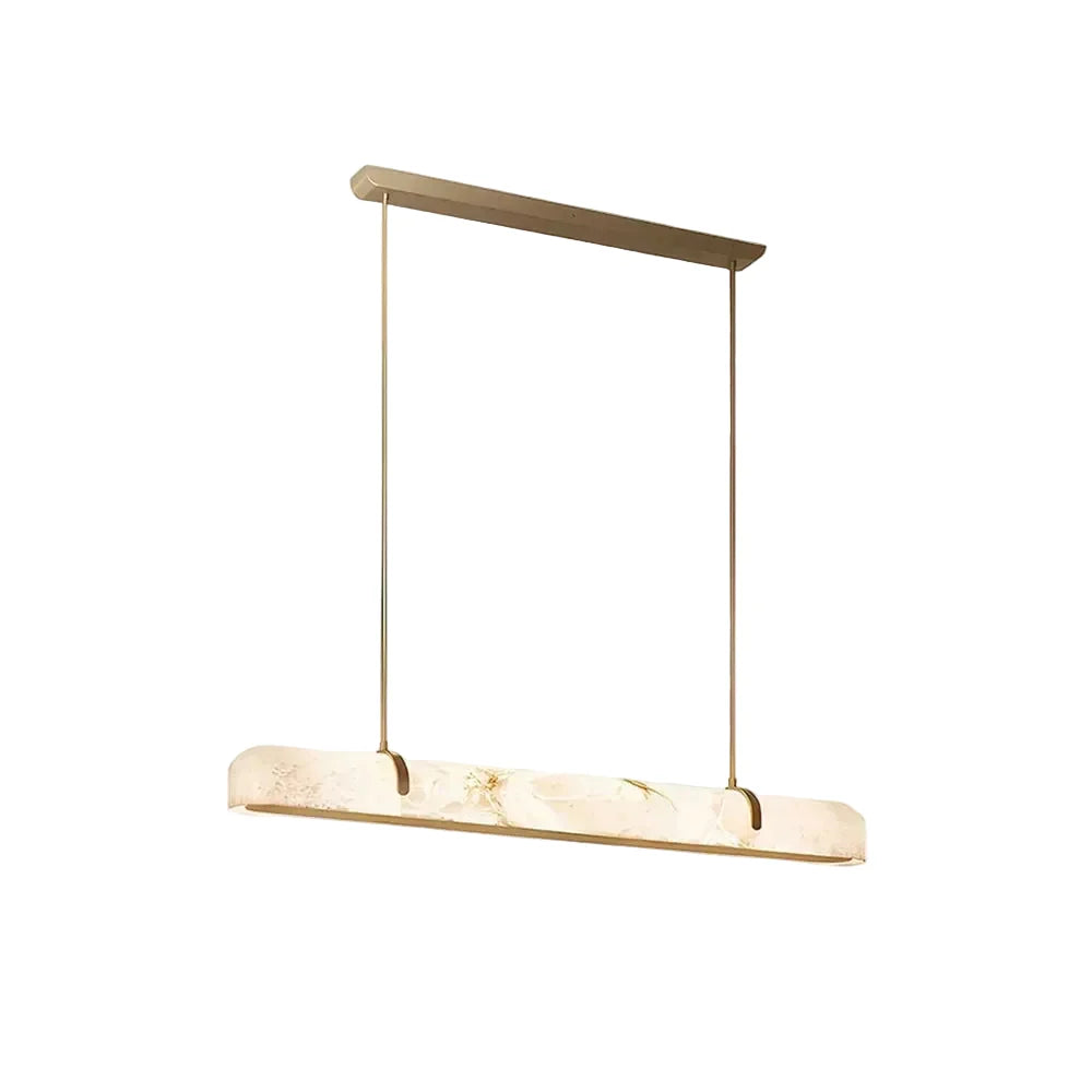 Modern Slim Linear Pendant Light in alabaster for Kitchen Island by AUVIELIGHT