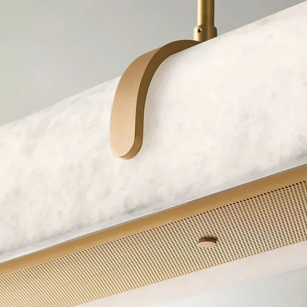 Modern Slim Linear Pendant Light in alabaster for Kitchen Island by AUVIELIGHT