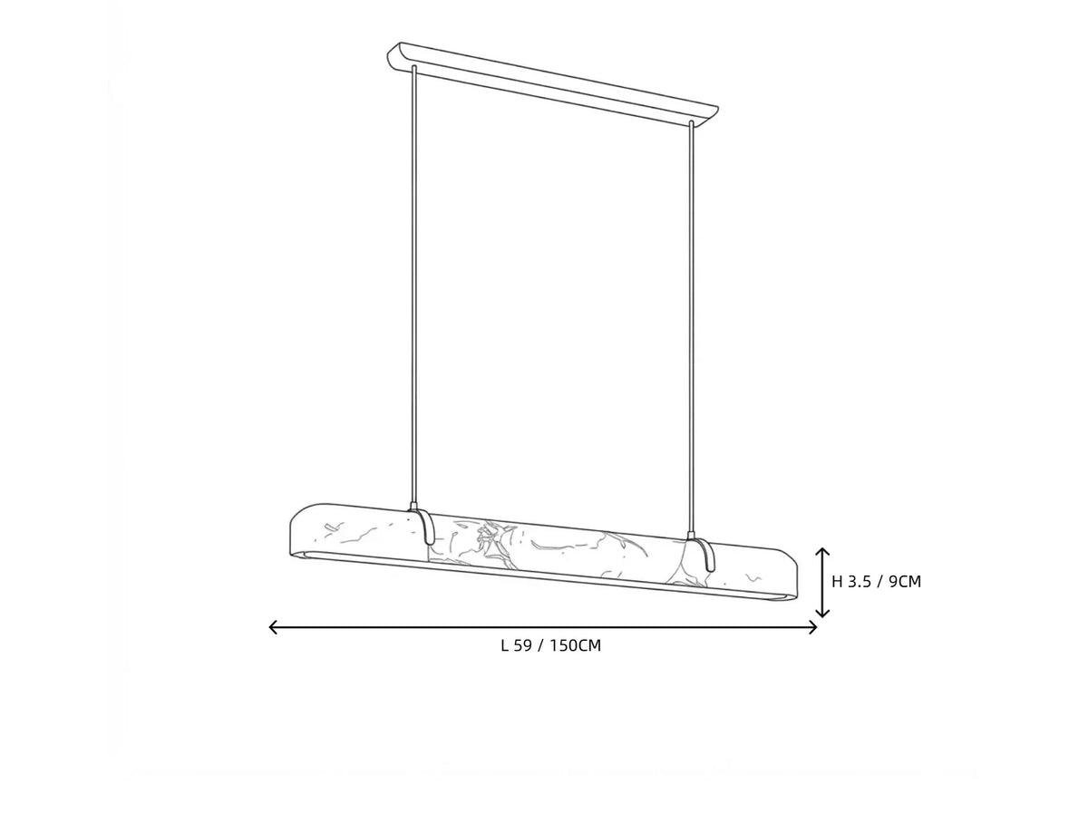 Modern Slim Linear Pendant Light in alabaster for Kitchen Island by AUVIELIGHT