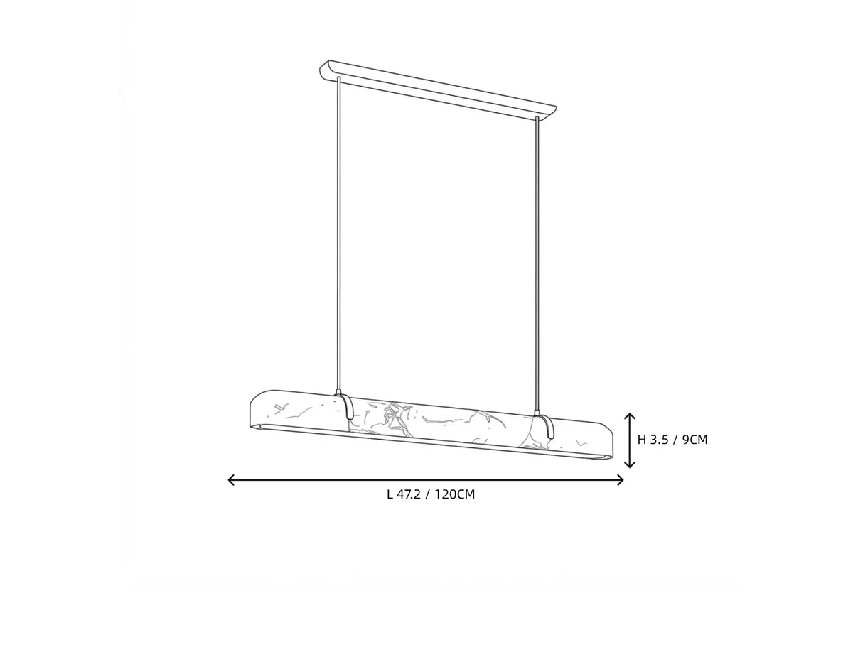 Modern Slim Linear Pendant Light in alabaster for Kitchen Island by AUVIELIGHT