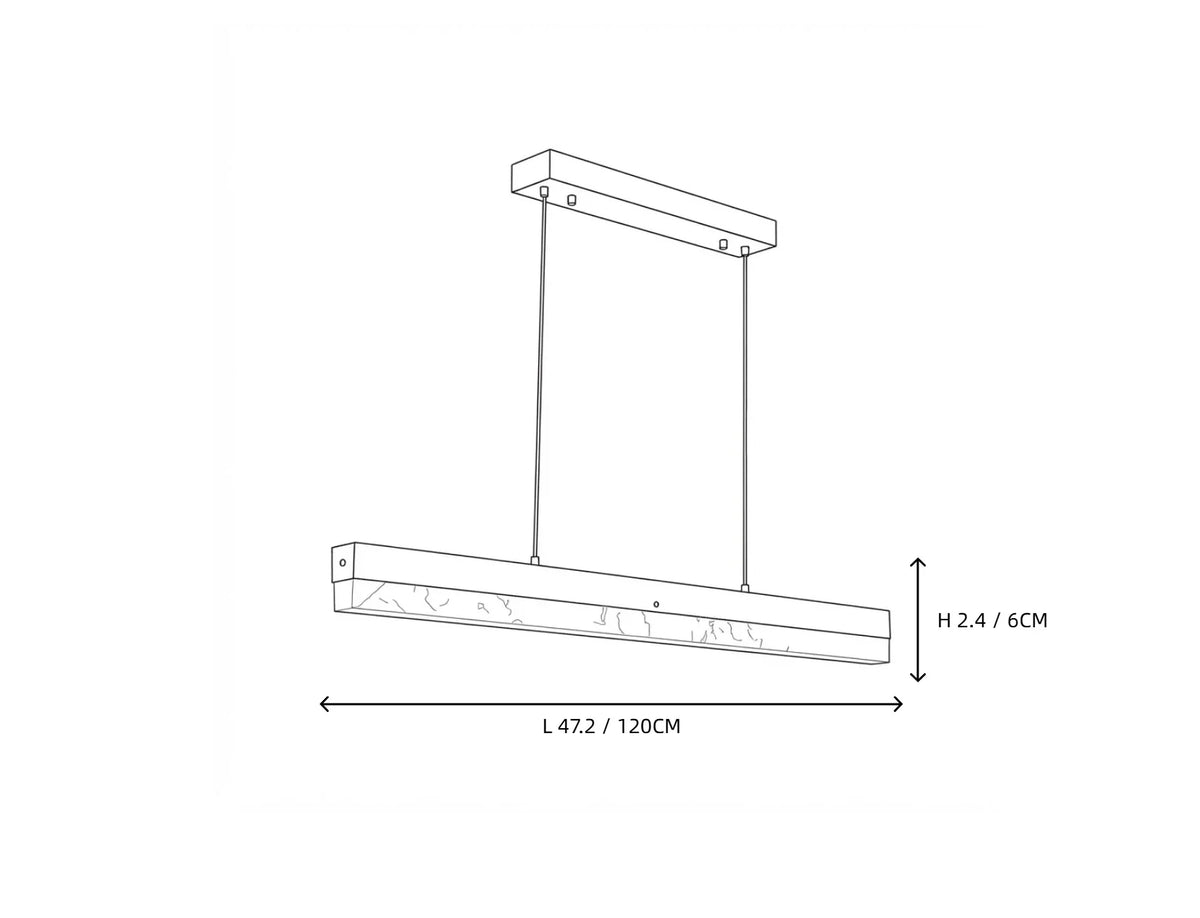 Modern Linear Pendant Light in alabaster for Kitchen Island by AUVIELIGHT