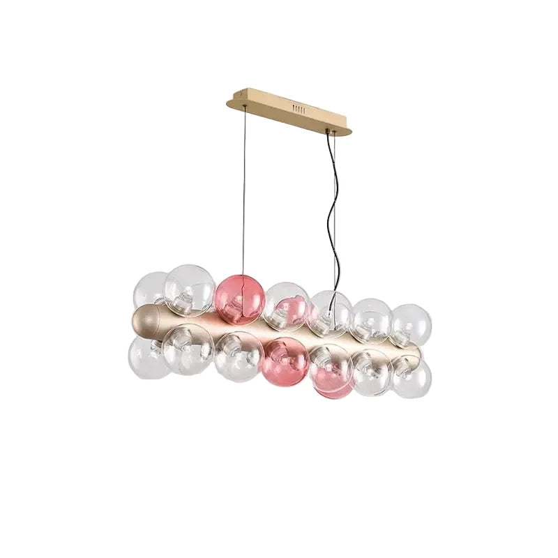 Modern Linear Globe Chandelier in glass for Dining Room by AUVIELIGHT