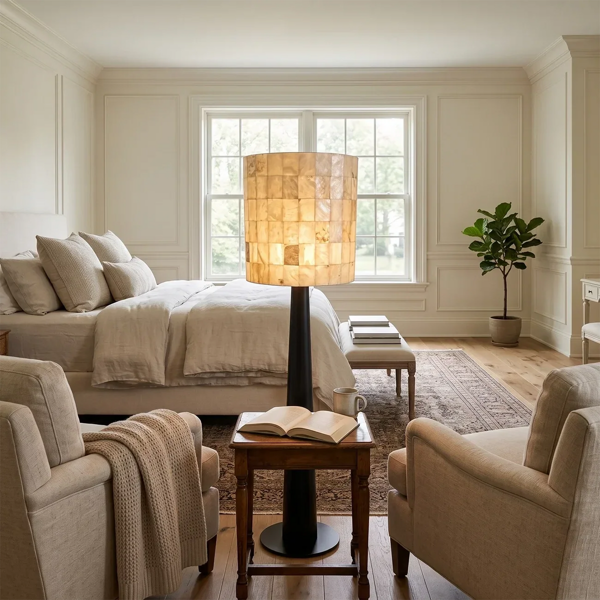 Mosaic Floor Lamp in stone for Living Room by AUVIELIGHT