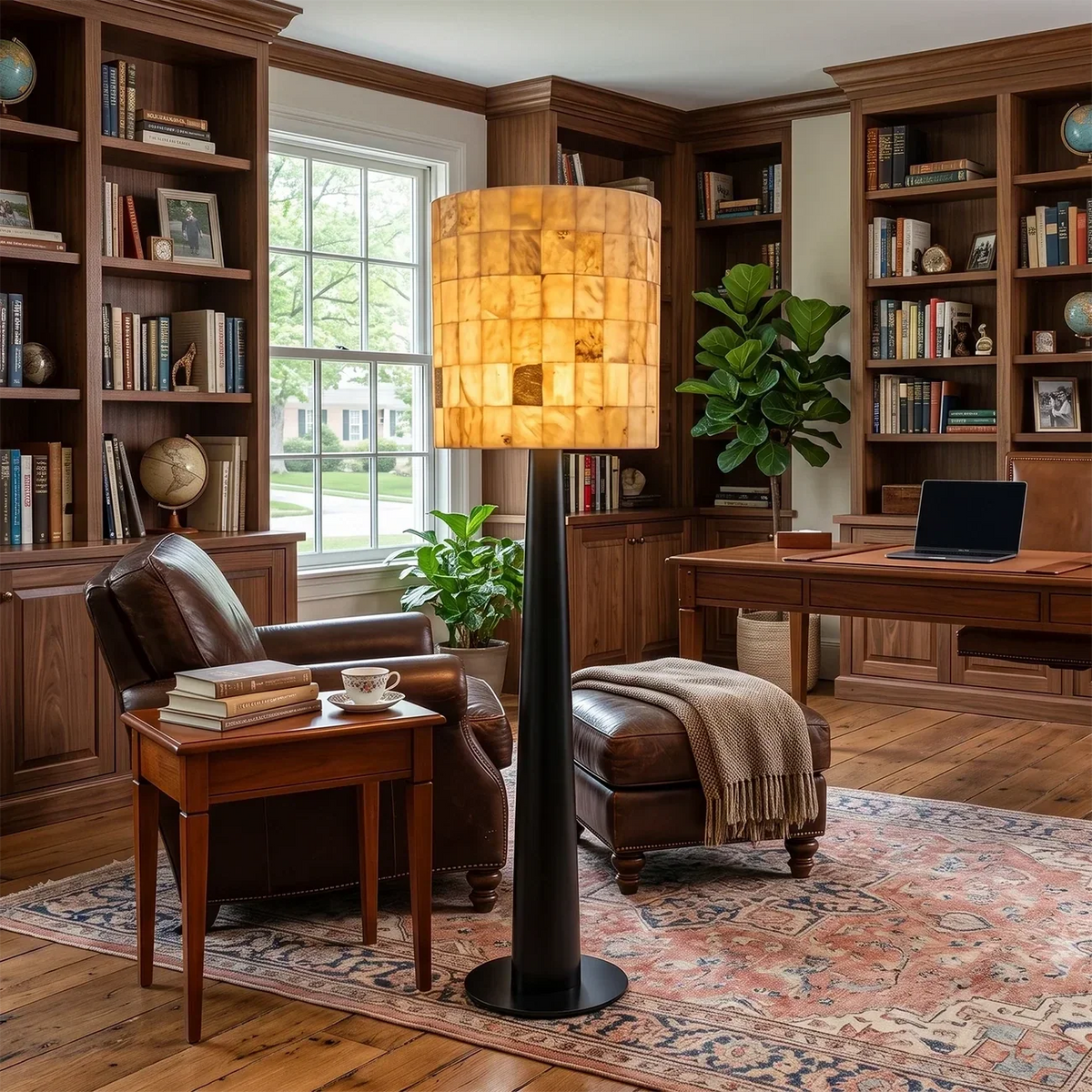 Mosaic Floor Lamp in stone for Living Room by AUVIELIGHT