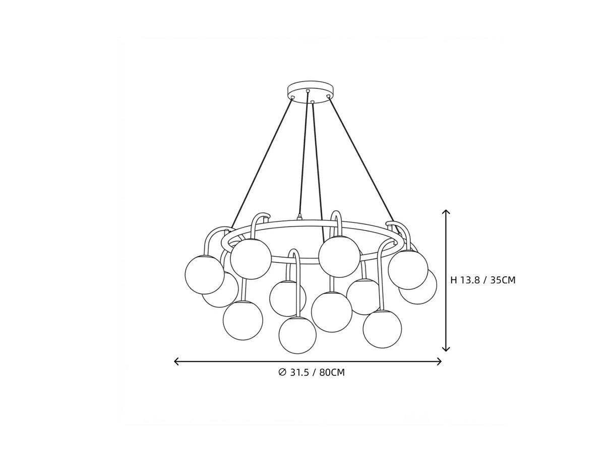 Modern Globe Chandelier in alabaster for Dining Room by AUVIELIGHT