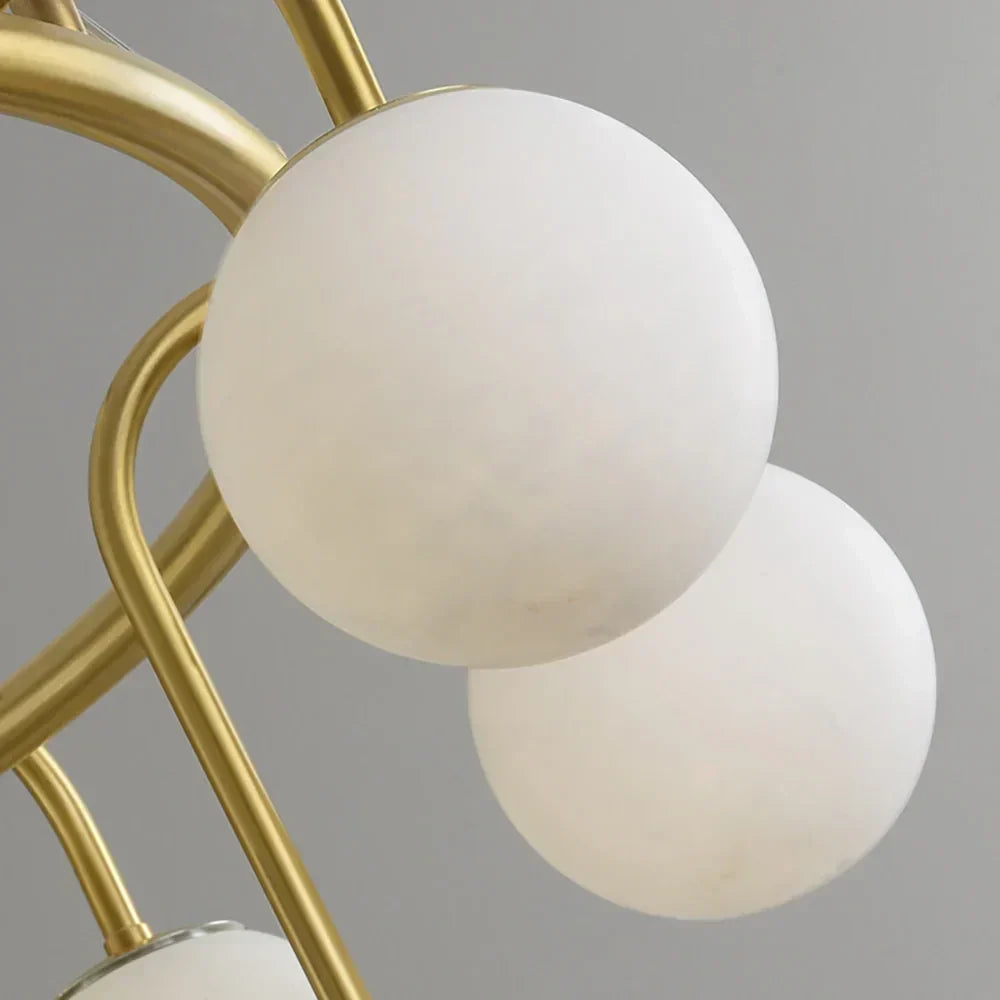 Modern Globe Chandelier in alabaster for Dining Room by AUVIELIGHT