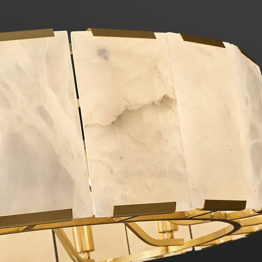 Modern Round Chandelier in alabaster for Dining Room by AUVIELIGHT