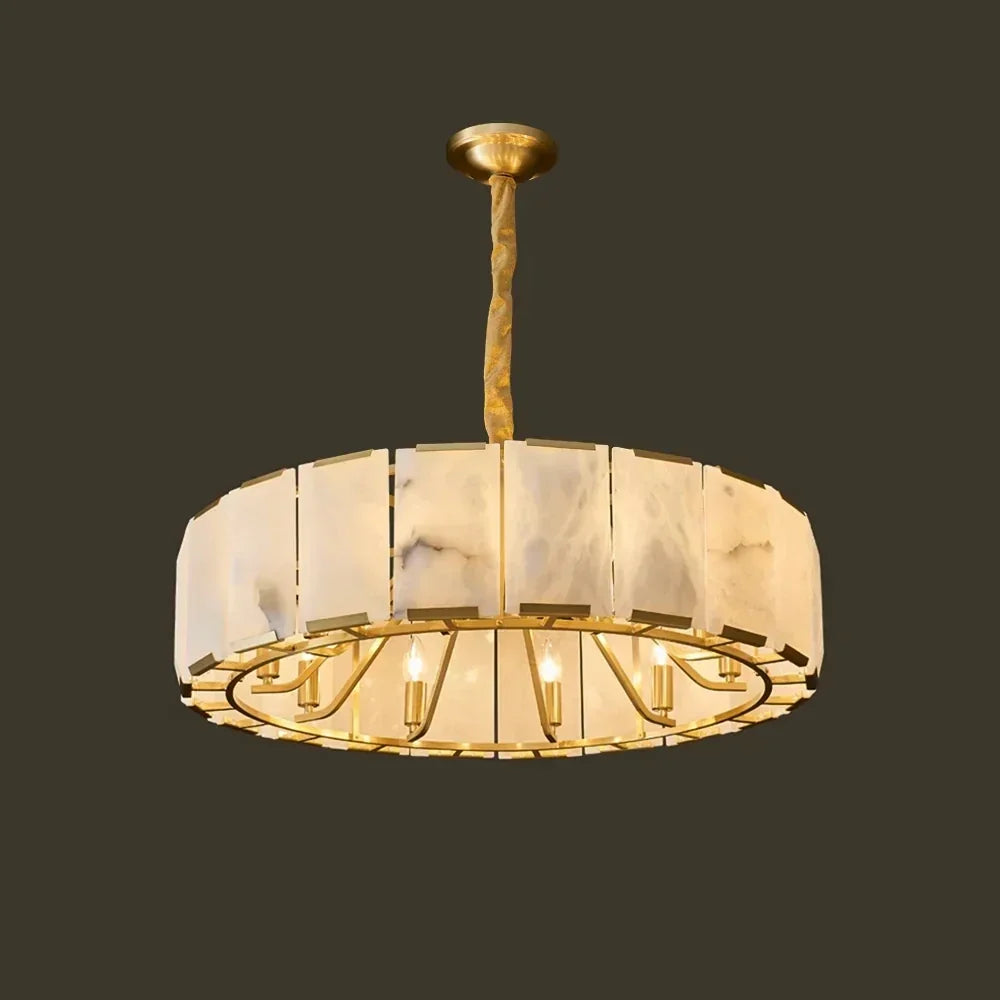 Modern Round Chandelier in alabaster for Dining Room by AUVIELIGHT