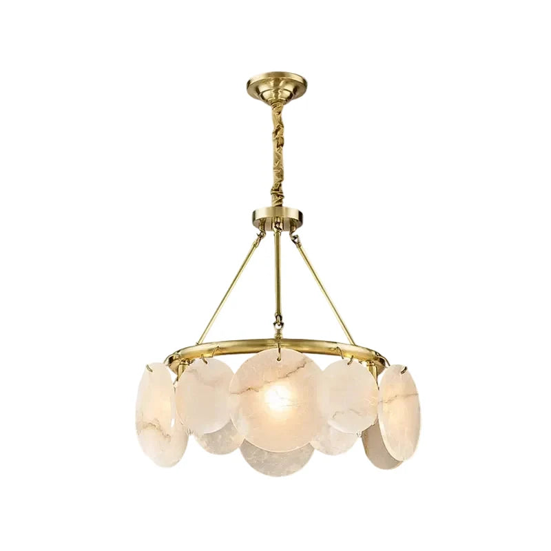 Modern Disc Chandelier in alabaster for Dining Room by AUVIELIGHT