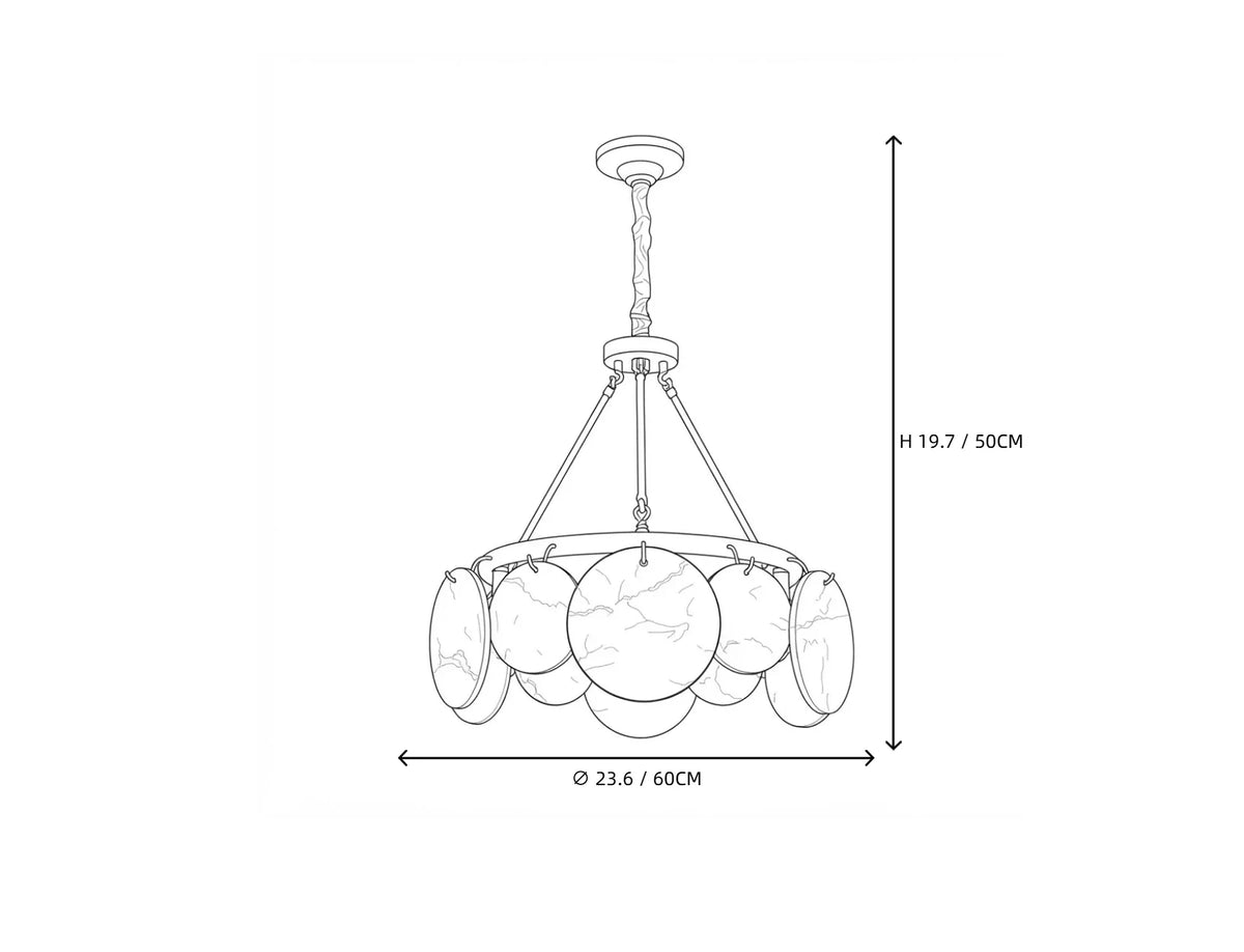 Modern Disc Chandelier in alabaster for Dining Room by AUVIELIGHT
