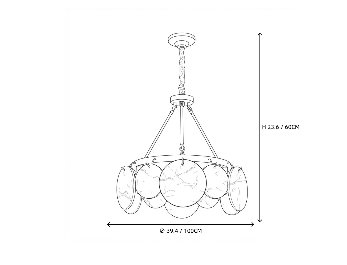 Modern Disc Chandelier in alabaster for Dining Room by AUVIELIGHT