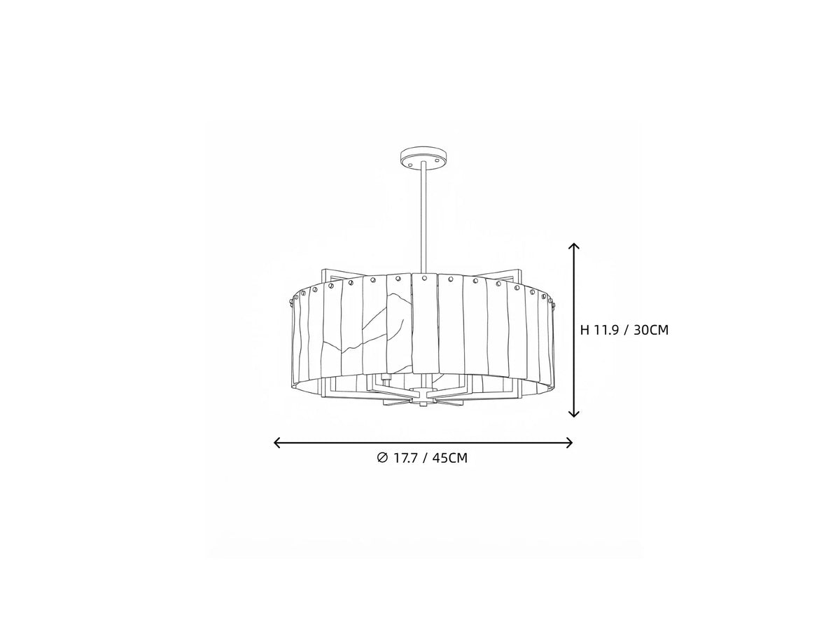 Modern Drum Chandelier in alabaster for Dining Room by AUVIELIGHT