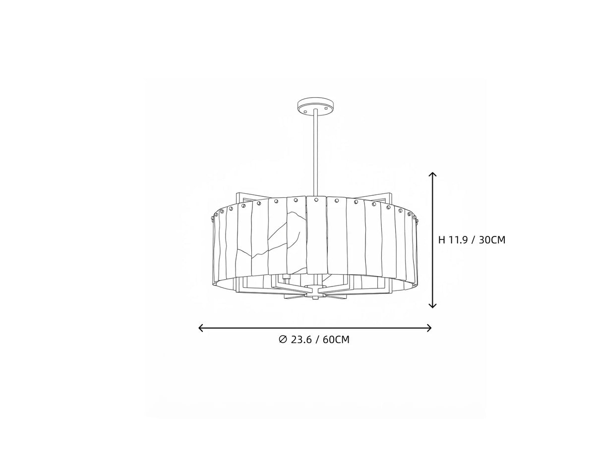 Modern Drum Chandelier in alabaster for Dining Room by AUVIELIGHT