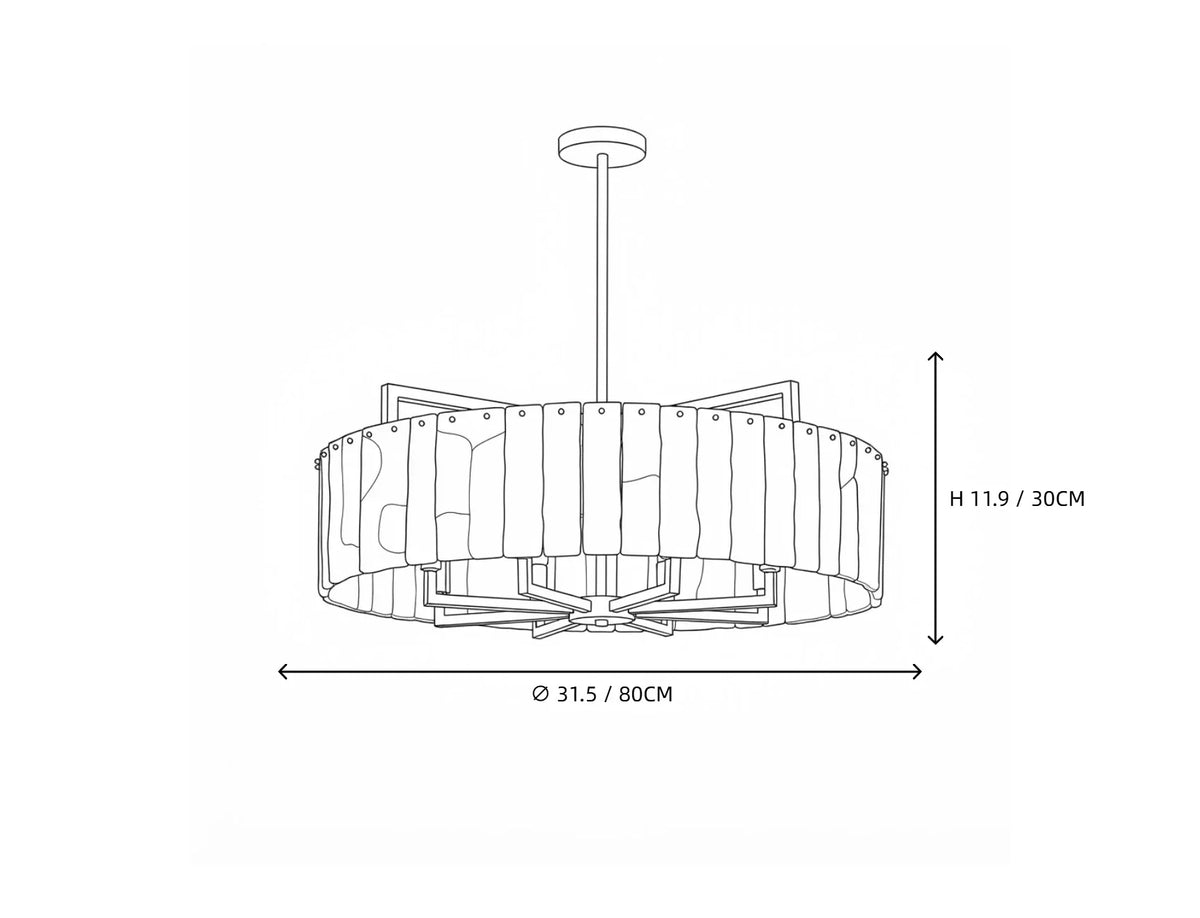 Modern Drum Chandelier in alabaster for Dining Room by AUVIELIGHT
