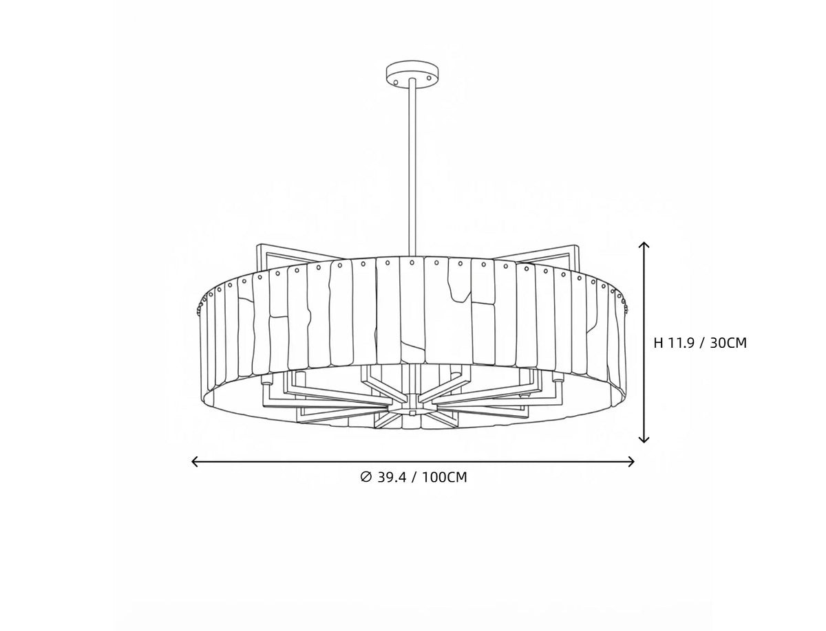 Modern Drum Chandelier in alabaster for Dining Room by AUVIELIGHT