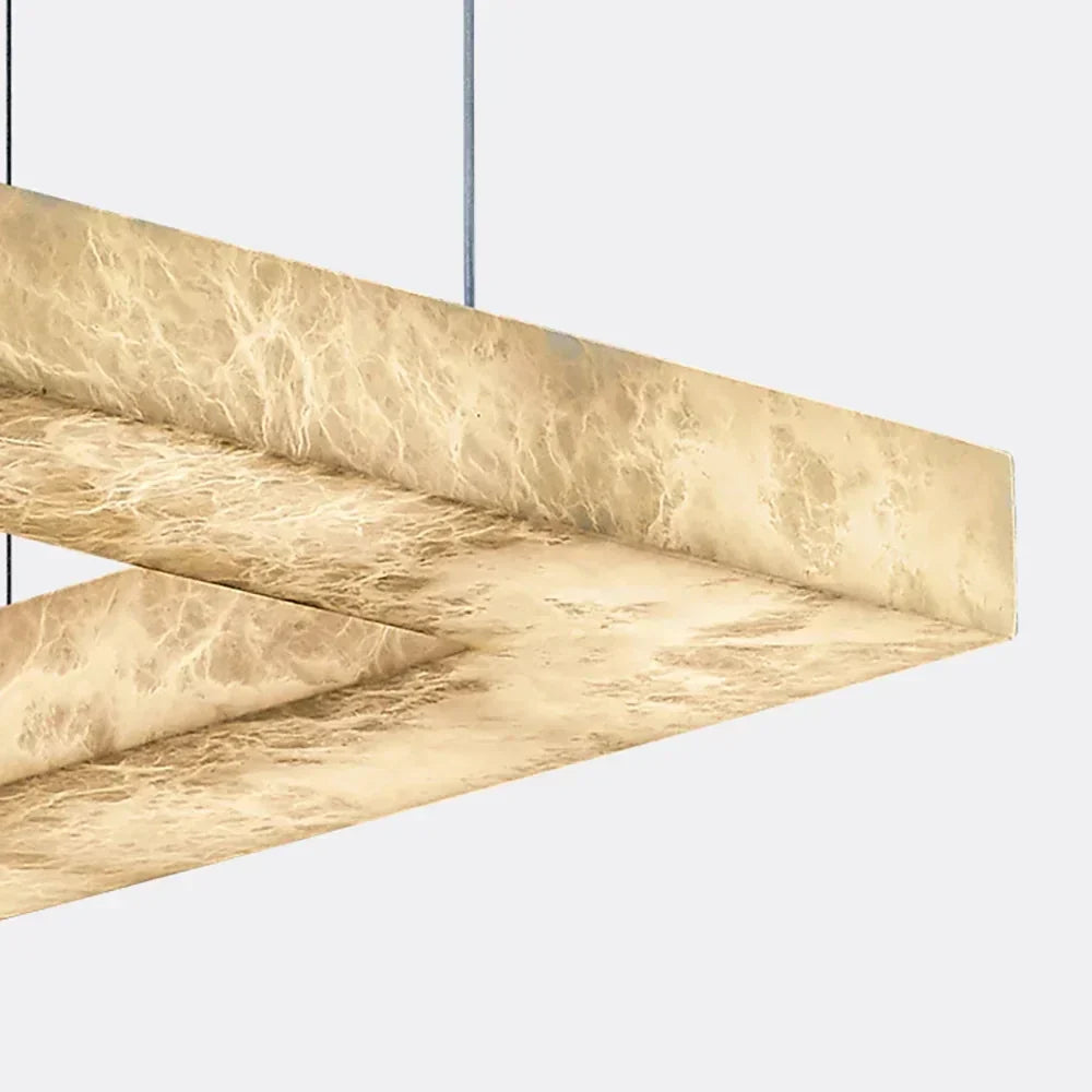 Modern Square Chandelier in alabaster for Dining Room by AUVIELIGHT