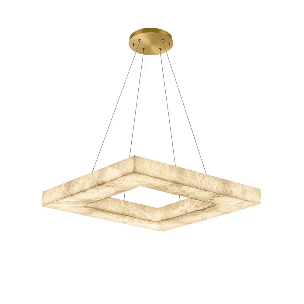 Modern Square Chandelier in alabaster for Dining Room by AUVIELIGHT