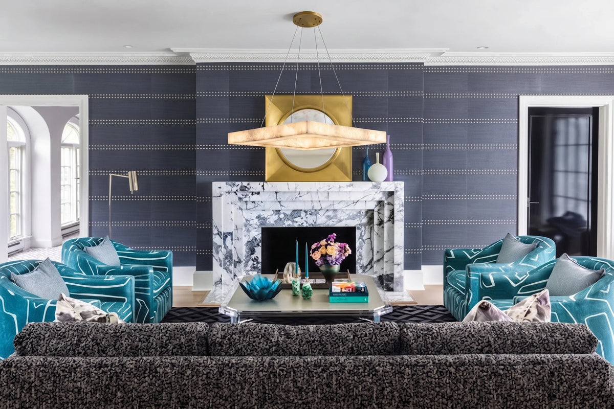 Modern Square Chandelier in alabaster for Dining Room by AUVIELIGHT