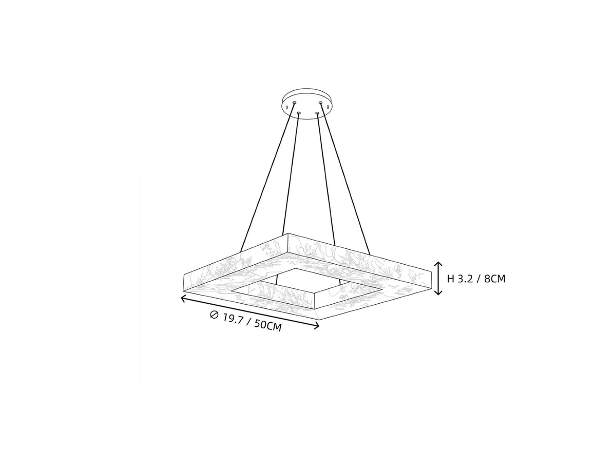 Modern Square Chandelier in alabaster for Dining Room by AUVIELIGHT